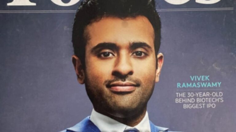 Vivek Ramaswamy en la portada de Forbes de septiembre de 2015